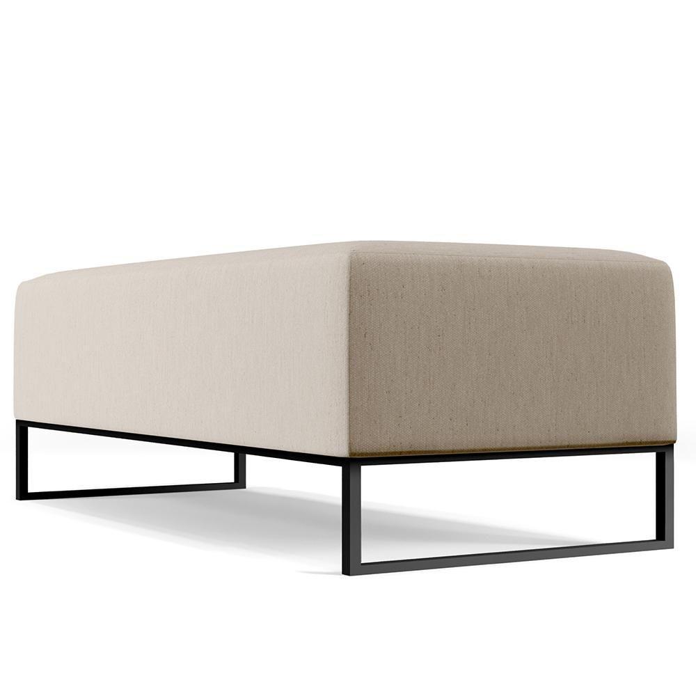 Kit 02 Puffs Bali W01 Base Ferro 120x50 Cm Linho Bege - 9