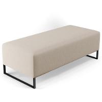 Kit 02 Puffs Bali W01 Base Ferro 120x50 Cm Linho Bege - 11