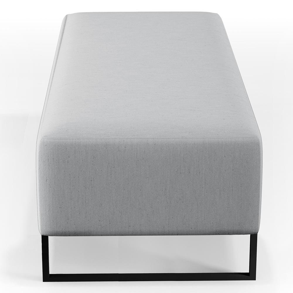 Kit 02 Puffs Bali W01 Base Ferro 120x50 Cm Linho Cinza - 8