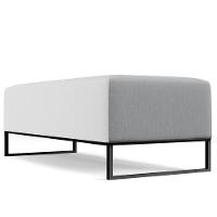 Kit 02 Puffs Bali W01 Base Ferro 120x50 Cm Linho Cinza - 2