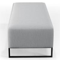 Kit 02 Puffs Bali W01 Base Ferro 120x50 Cm Linho Cinza - 8