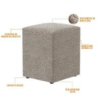 Kit 02 Puffs Quadrado Decorativo L02 Bouclê Bege - 3