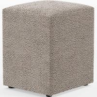 Kit 02 Puffs Quadrado Decorativo L02 Bouclê Bege - 4