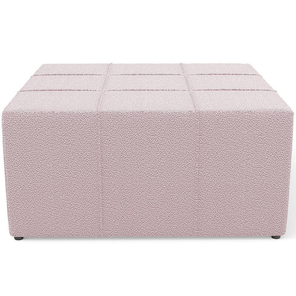 Kit 02 Puffs Decorativos Para Sala De Estar Quadrado Milano 90x90 W01 Bouclê Rosê - Lyam Decor - 2