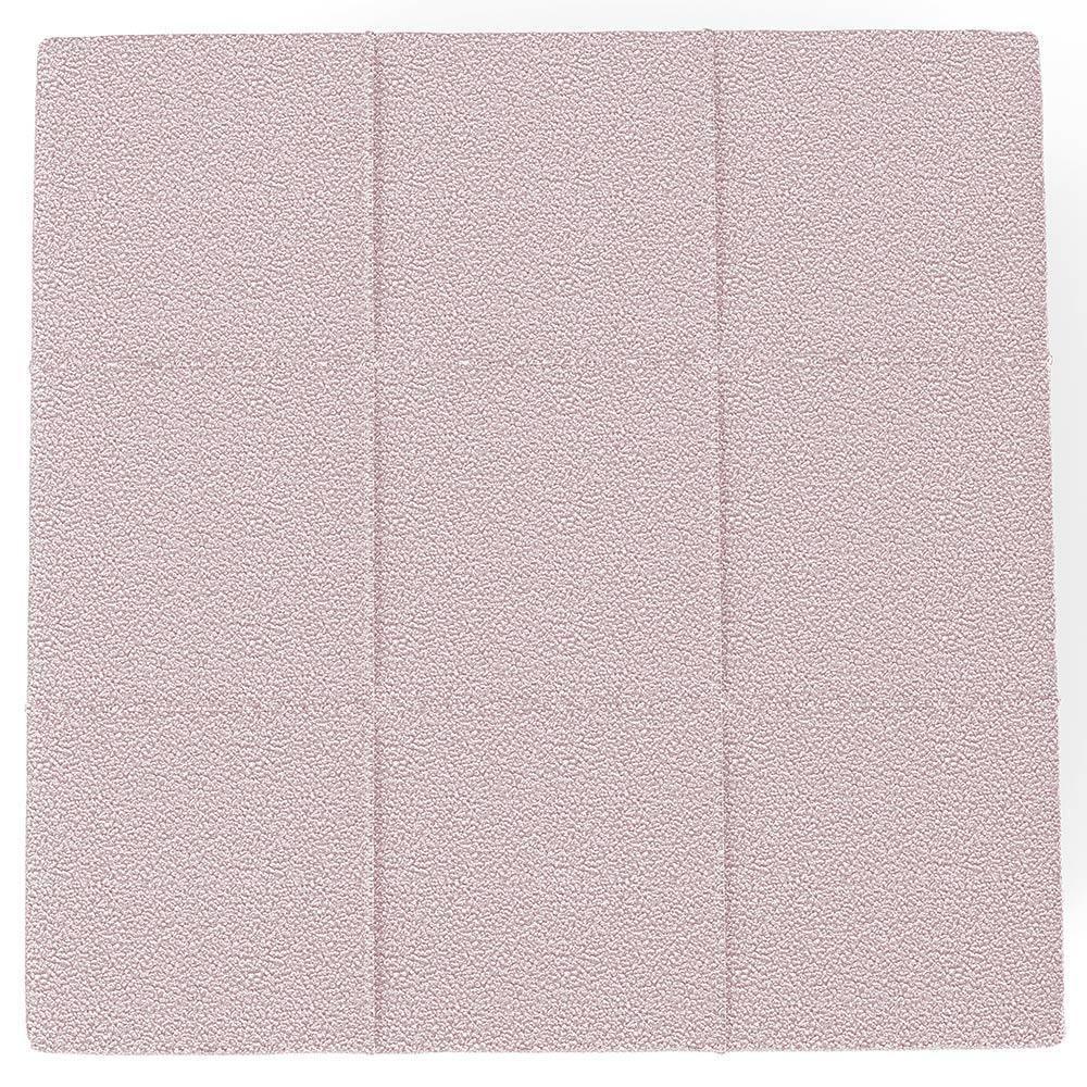 Kit 02 Puffs Decorativos Para Sala De Estar Quadrado Milano 90x90 W01 Bouclê Rosê - Lyam Decor - 4