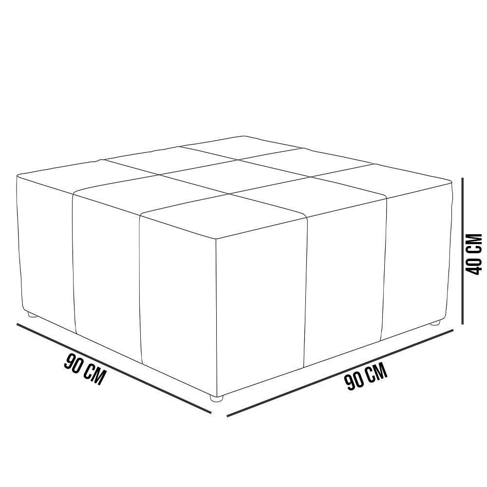 Kit 02 Puffs Decorativos Para Sala De Estar Quadrado Milano 90x90 W01 Bouclê Rosê - Lyam Decor - 6