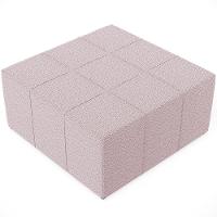 Kit 02 Puffs Decorativos Para Sala De Estar Quadrado Milano 90x90 W01 Bouclê Rosê - Lyam Decor - 5