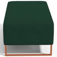 Kit 02 Puffs Decorativo Sala De Estar Cléo 90cm W01 Base Ferro Cobre Suede Verde Musgo - Lyam Decor - 3