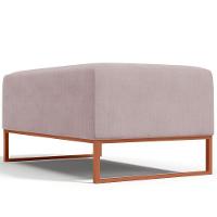 Kit 02 Puffs Decorativo Sala De Estar Cléo 90cm W01 Base Ferro Cobre Suede Rosê - Lyam Decor - 2