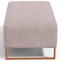 Kit 02 Puffs Decorativo Sala De Estar Cléo 90cm W01 Base Ferro Cobre Suede Rosê - Lyam Decor - 3