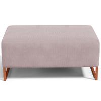 Kit 02 Puffs Decorativo Sala De Estar Cléo 90cm W01 Base Ferro Cobre Suede Rosê - Lyam Decor