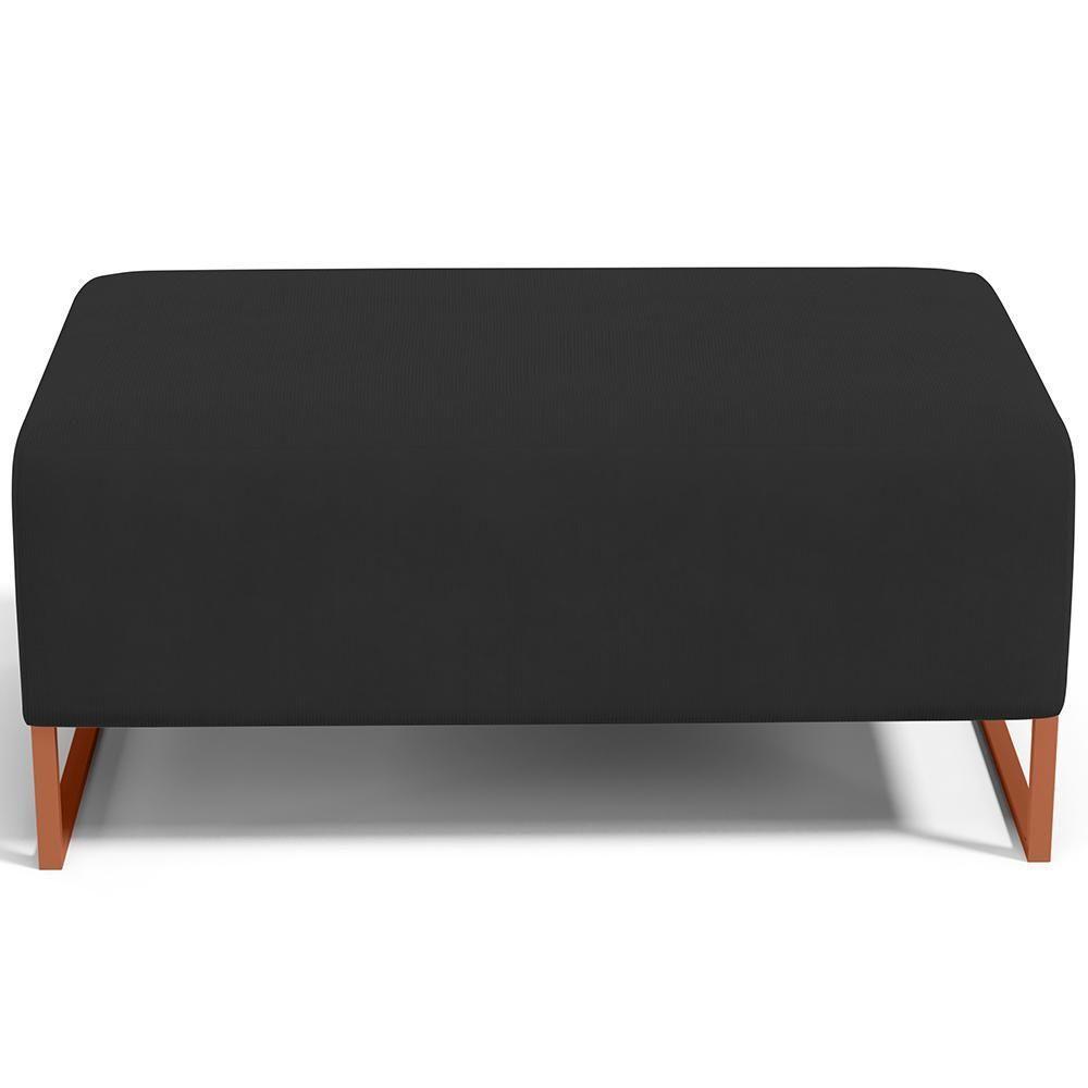 Kit 02 Puffs Decorativo Sala De Estar Cléo 90cm W01 Base Ferro Cobre Suede Preto - Lyam Decor - 4