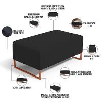 Kit 02 Puffs Decorativo Sala De Estar Cléo 90cm W01 Base Ferro Cobre Suede Preto - Lyam Decor - 6