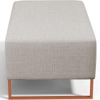 Kit 02 Puffs Decorativo Sala De Estar Cléo 90cm W01 Base Ferro Cobre Linho Bege - Lyam Decor - 3