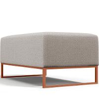 Kit 02 Puffs Decorativo Sala De Estar Cléo 90cm W01 Base Ferro Cobre Linho Bege - Lyam Decor