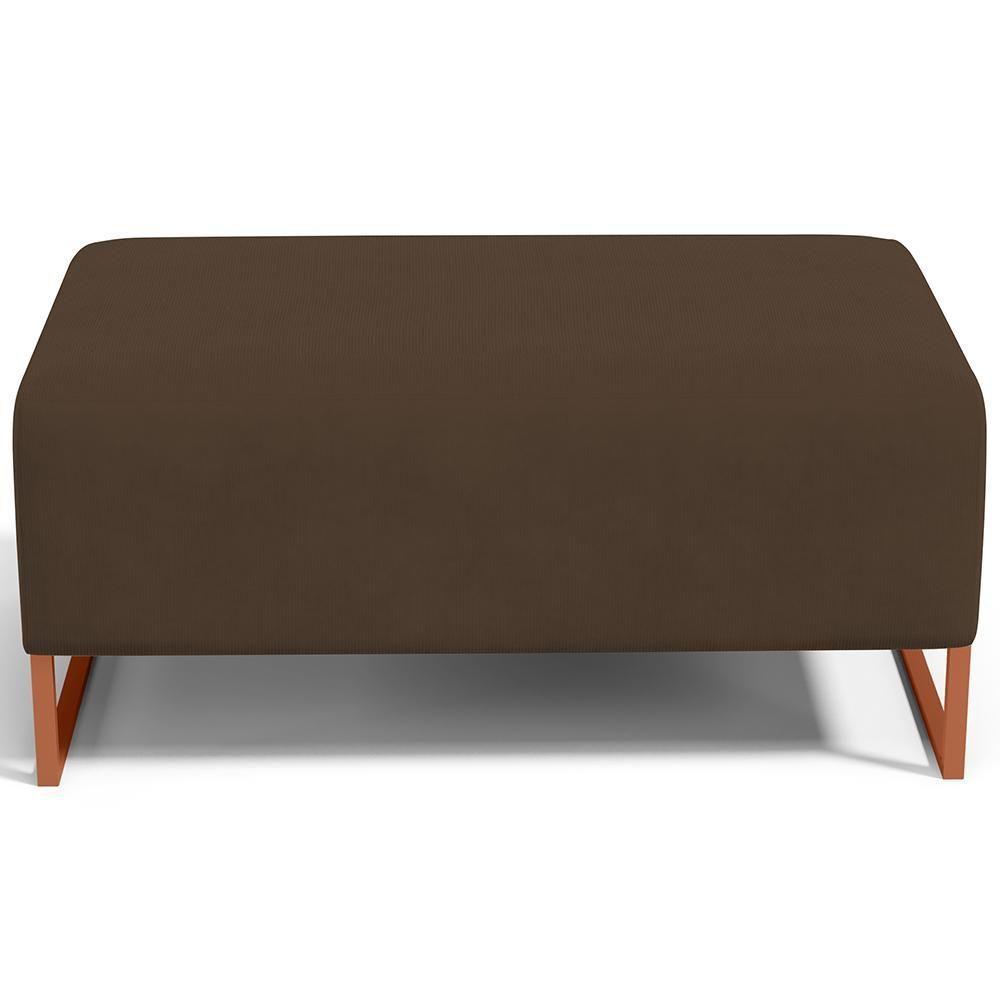 Kit 02 Puffs Decorativo Sala De Estar Cléo 90cm W01 Base Ferro Cobre Suede Marrom - Lyam Decor - 4