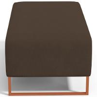Kit 02 Puffs Decorativo Sala De Estar Cléo 90cm W01 Base Ferro Cobre Suede Marrom - Lyam Decor - 3