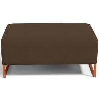 Kit 02 Puffs Decorativo Sala De Estar Cléo 90cm W01 Base Ferro Cobre Suede Marrom - Lyam Decor