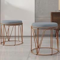 Kit 03 Puffs Decorativo Aramado Bronze Zaya L02 Suede Cinza - 5