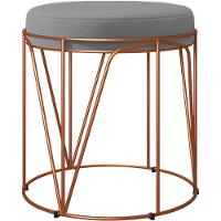 Kit 03 Puffs Decorativo Aramado Bronze Zaya L02 Corano Cinza