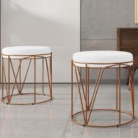 Kit 03 Puffs Decorativo Aramado Bronze Zaya L02 Branco - 5