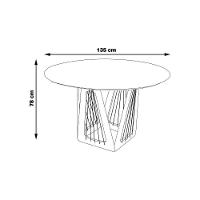 Mesa 4 Lugares 135cm Tampo Redondo De Vidro Preto/ébano - 5