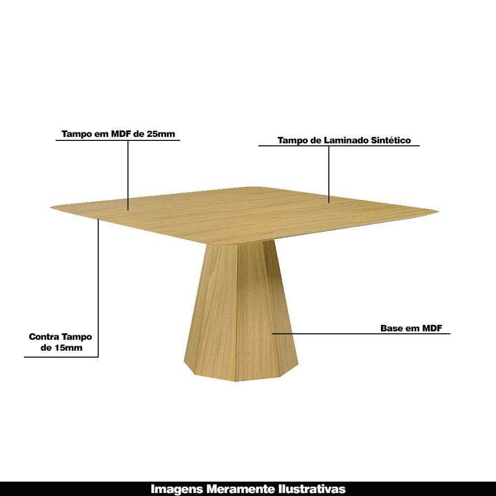 Mesa 4 Lugares 150cm Tampo Quadrado Talocan Freijó - 4