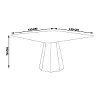 Mesa 4 Lugares 150cm Tampo Quadrado Talocan Freijó - 5