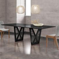 Mesa 6 Lugares 200cm Tampo De Vidro Preto/ébano - 6