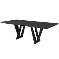 Mesa 8 Lugares 250cm Tampo Com Vidro Shuri Preto/ébano - 1