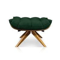 Puff Giratório Costela Suede Base Madeira Ma25 Verde - 3