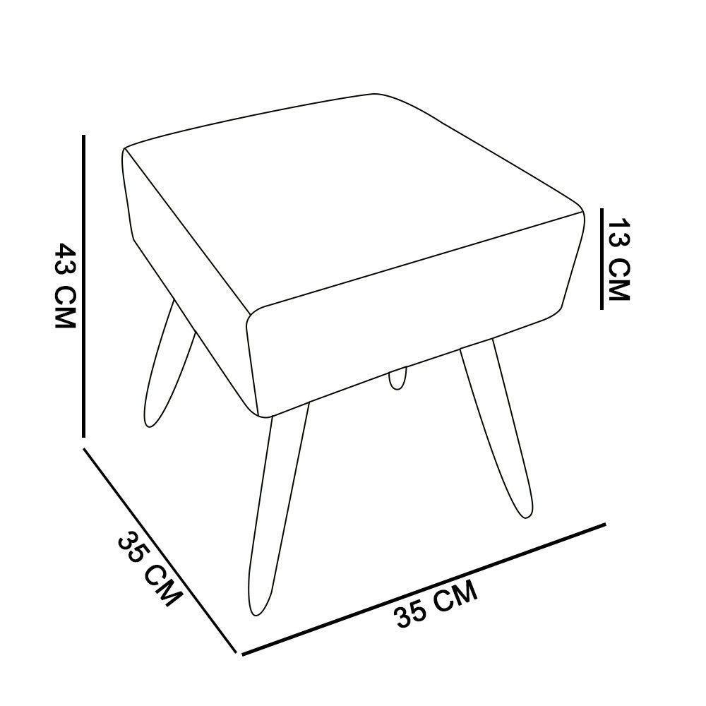 Puff Ibiza Quadrado Linho Fino Bege A27 Natural - 5