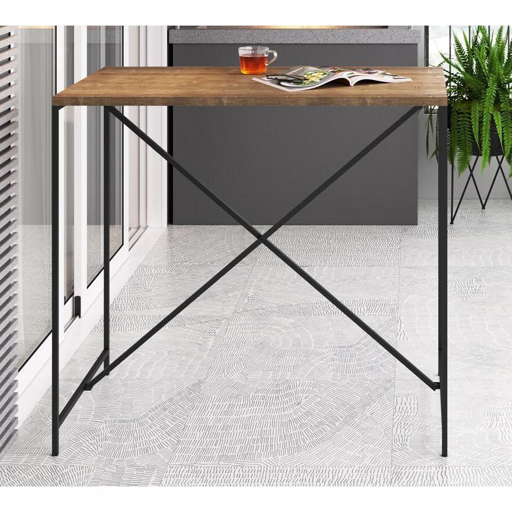 Mesa De Jantar 100x60 27817 Vermont Preto Fosco - 1