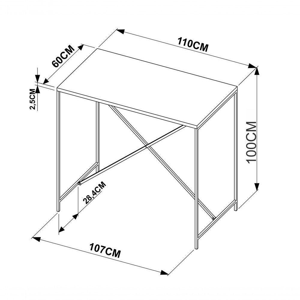Mesa De Jantar 100x60 27817 Vermont Preto Fosco - 4