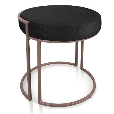 Puff Love Suede Base Cobre Preto