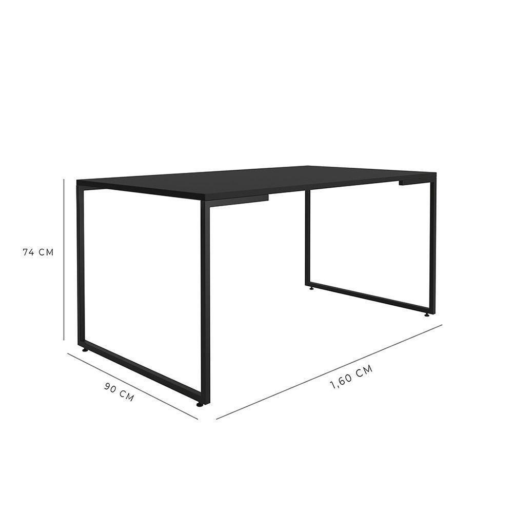 Mesa de Jantar 06 Lugares Porto 160cm Preto - 2