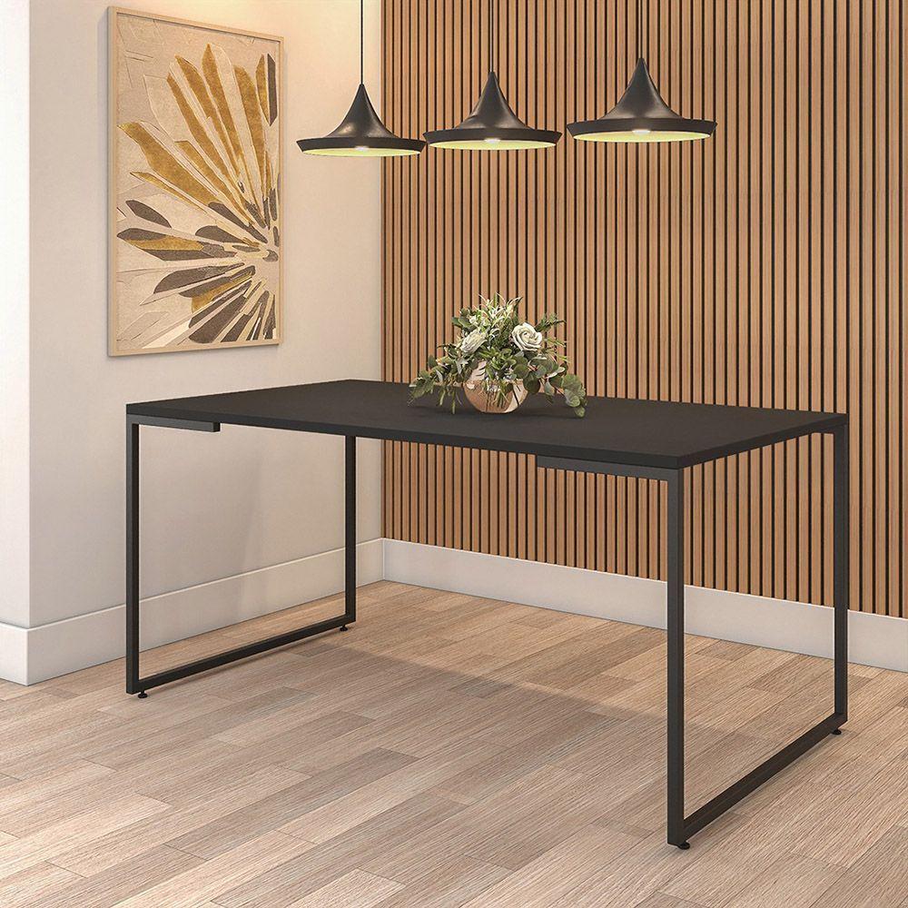 Mesa de Jantar 06 Lugares Porto 160cm Preto - 5
