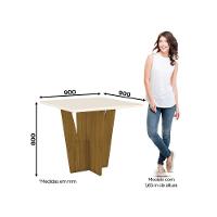 Mesa De Jantar /vidro Canto Reto 90cm Danielly Henn Nature Off White - 5