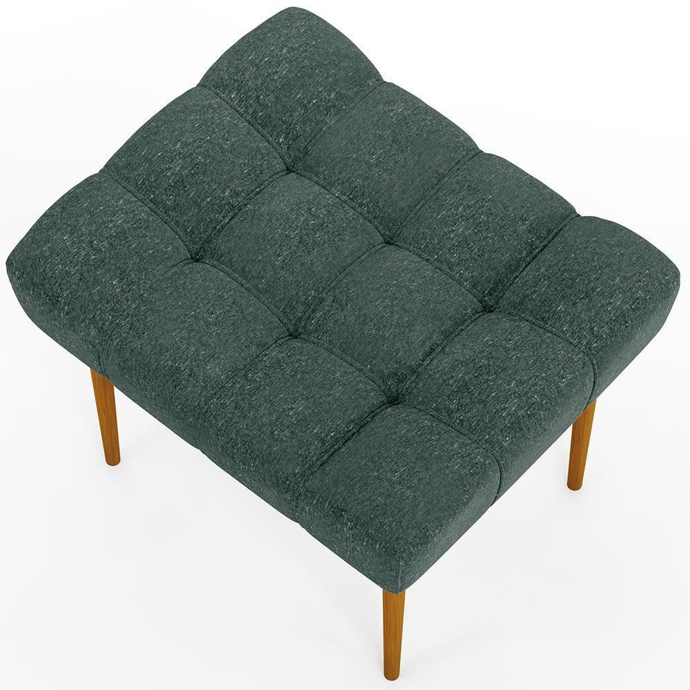 Puff Para Sala De Estar Requinte L02 Linho Verde Musgo - 2