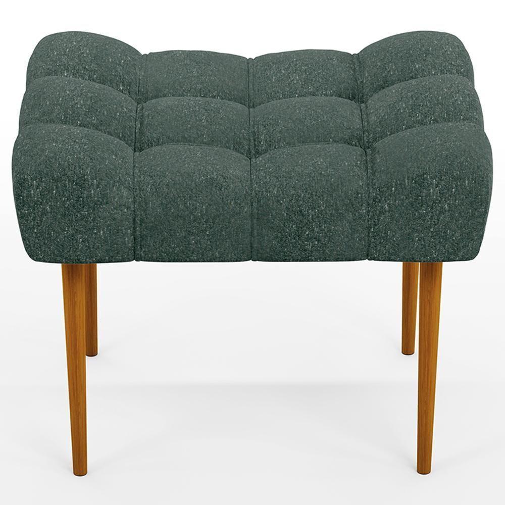 Puff Para Sala De Estar Requinte L02 Linho Verde Musgo - 6