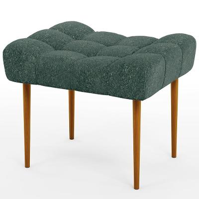 Puff Para Sala De Estar Requinte L02 Linho Verde Musgo