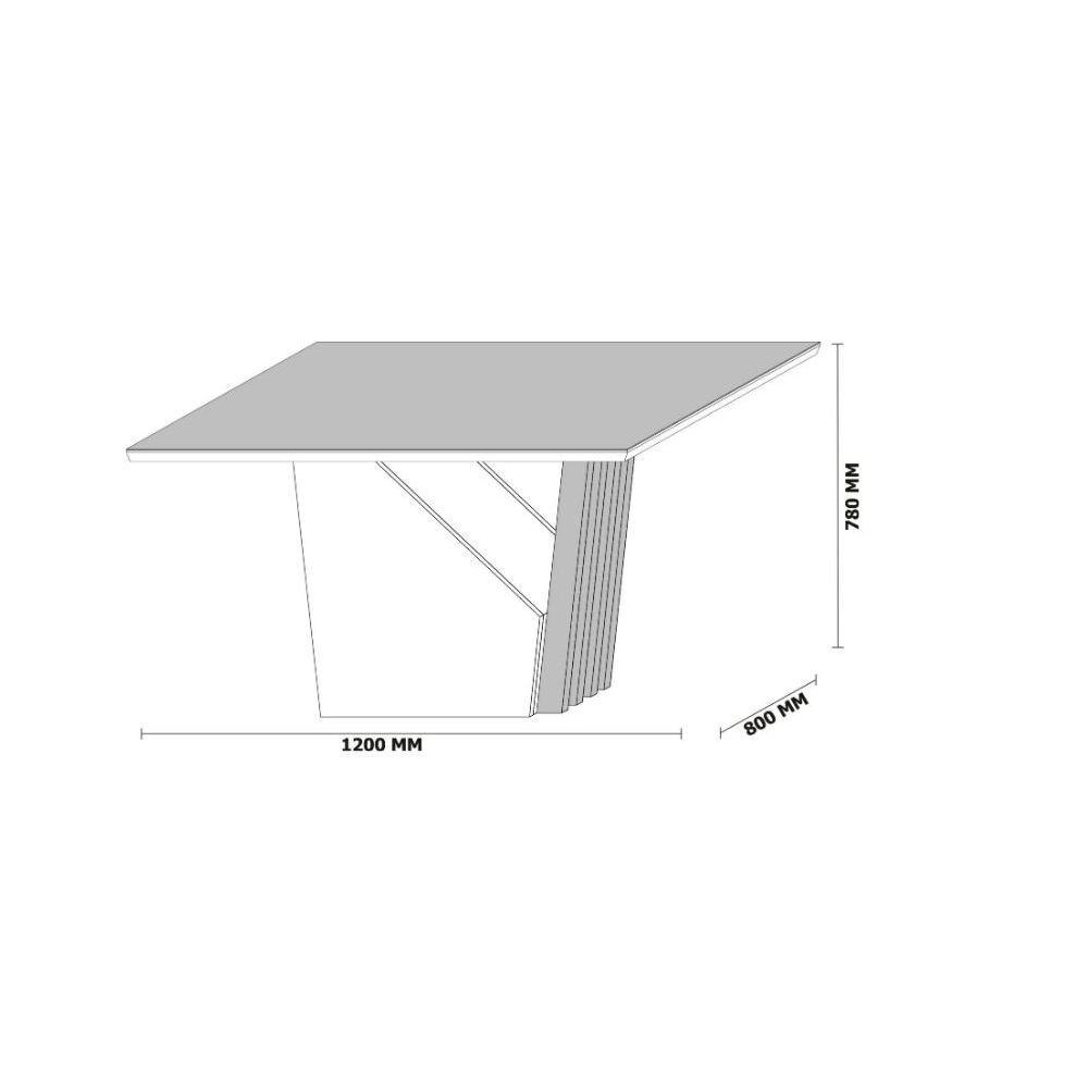 Mesa de Jantar 4 Lugares 1,20m Tampo De Madeira Com Vidro - 2