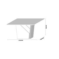 Mesa de Jantar 4 Lugares 1,20m Tampo De Madeira Com Vidro - 2