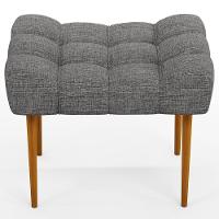 Puff Para Sala De Estar Requinte L02 Linho Cinza Escuro - 6