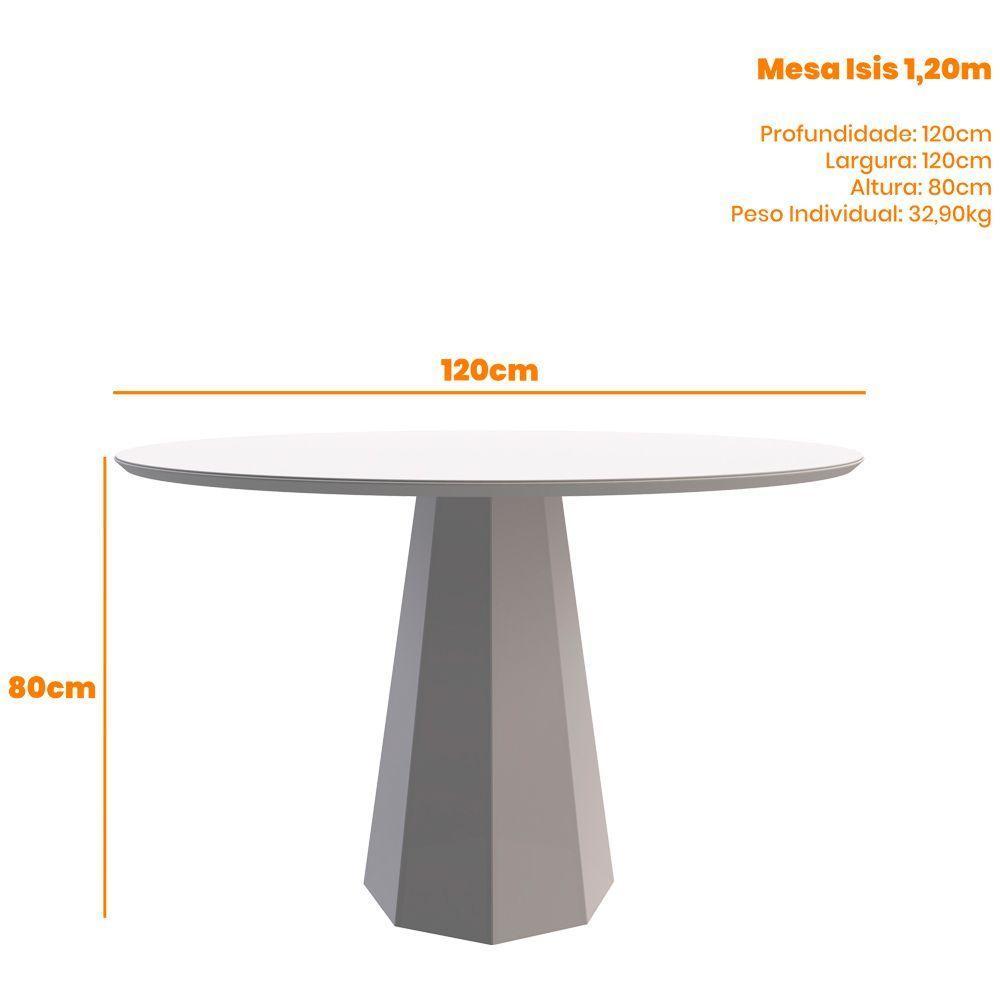 Mesa De Jantar 4 Lugares 1,20m Redondo Vidro Preto New Ceval - 3