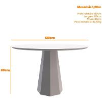 Mesa De Jantar 4 Lugares 1,20m Redondo Vidro Preto New Ceval - 2