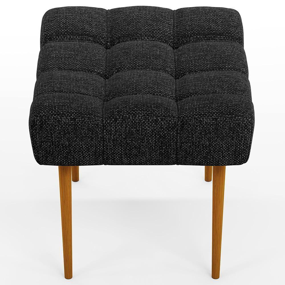 Puff Para Sala De Estar Requinte L02 Linho Chumbo - 3