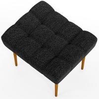 Puff Para Sala De Estar Requinte L02 Linho Chumbo