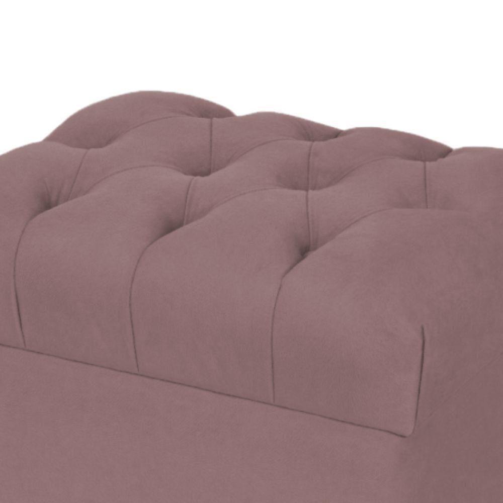 Puff París Luis Xv L02 Capitone Suede Rosê - 2