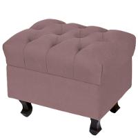 Puff París Luis Xv L02 Capitone Suede Rosê - 1